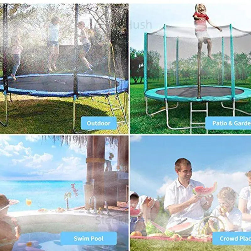 Trampoline Sprinkler Outdoor Water Play Accessory, Durable Water Spray Device for Kids Summer Fun, Efficient Garden Cooling Tool, Backyard Lawn Irrigation System, Outdoor Kids Stuff, Cool Outdoor Yard Stuff Kiddie Inflatable Kid Pool
