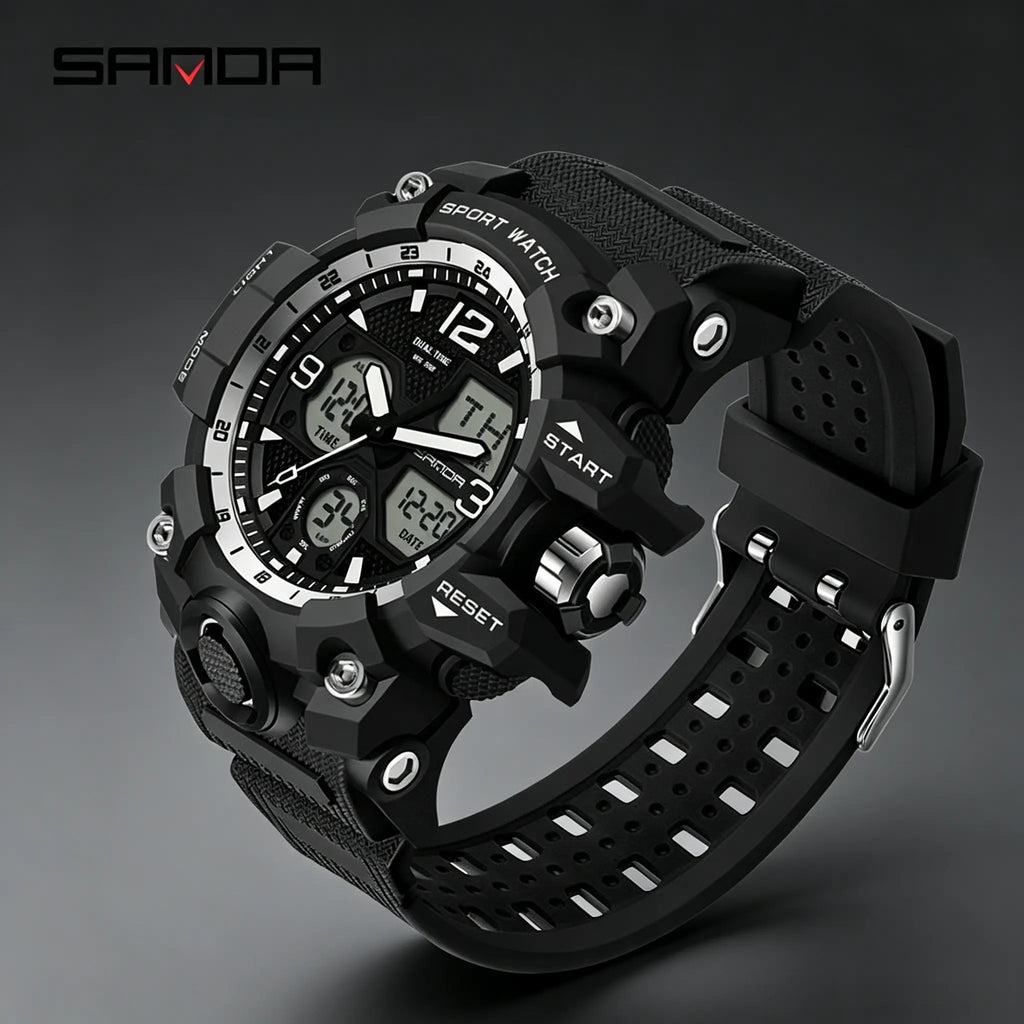 Men'S Sports Analog-Digital Watch, Waterproof Multifunctional Wristwatch with Luminous, Alarm, Calendar and Gift Box Outdoorfun Rose Gold Crystal Touch Screen
