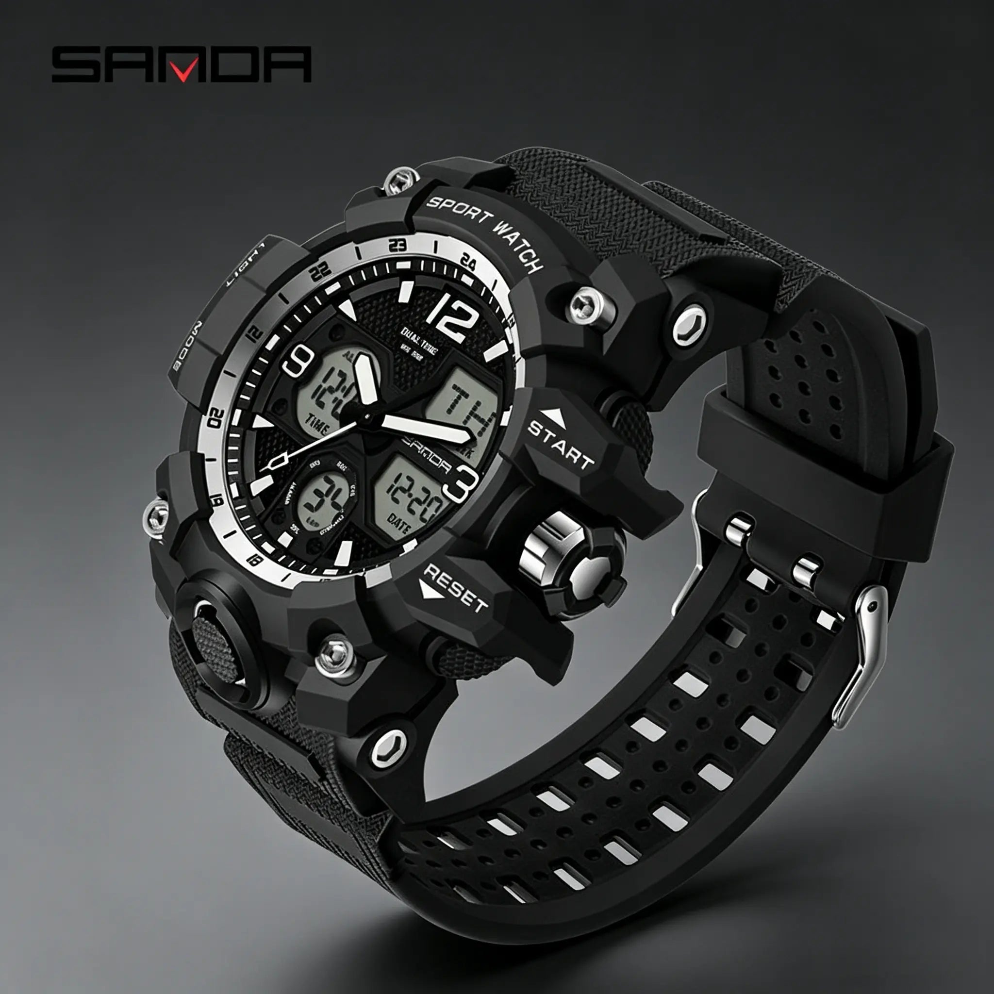 Men'S Sports Analog-Digital Watch, Waterproof Multifunctional Wristwatch with Luminous, Alarm, Calendar and Gift Box Outdoorfun Rose Gold Crystal Touch Screen