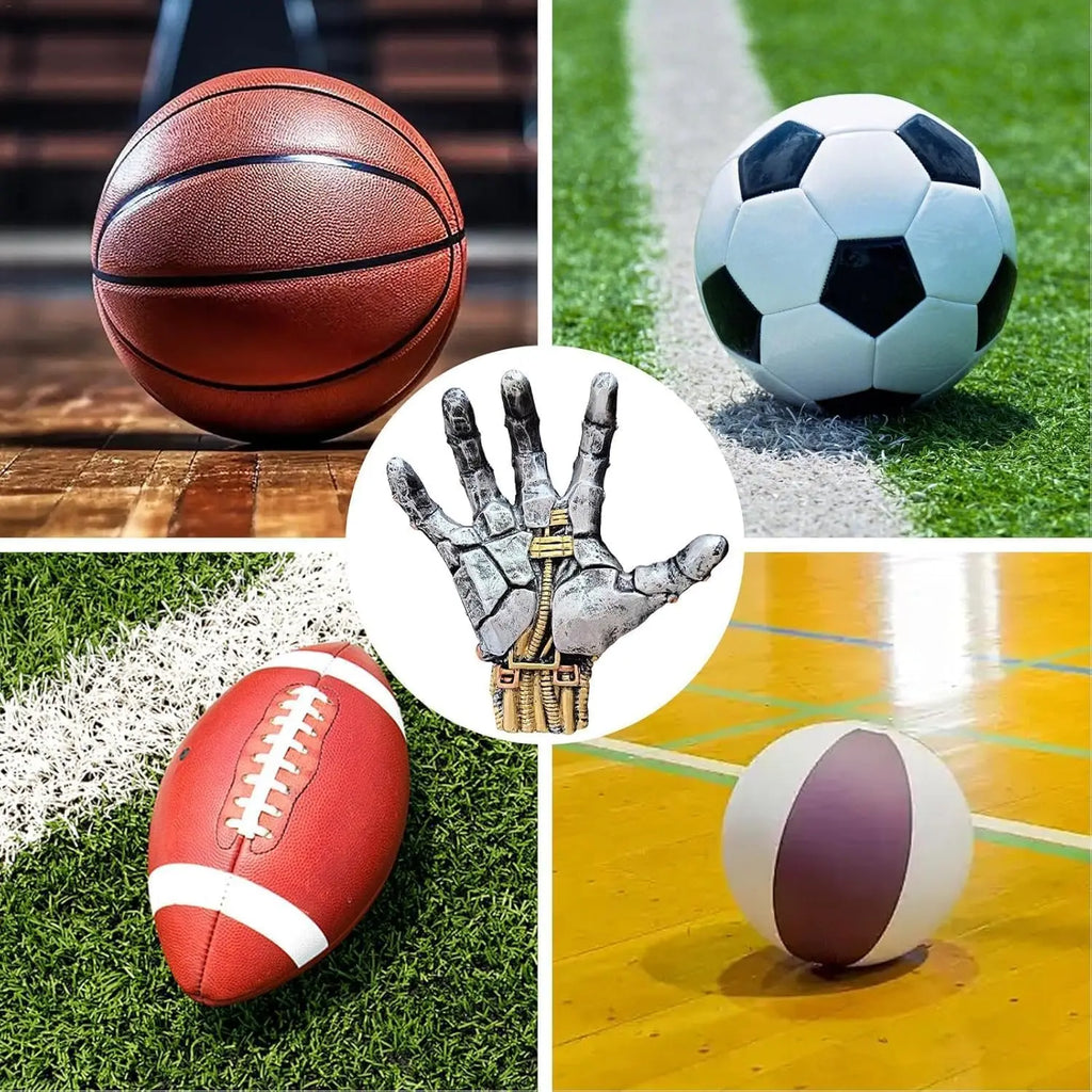 Basketball Holder, Hand Sculpture Ball Holder Wall Mount Art Decor Stand Basketball Storage Rack Organizer Display Case Man Cave for Football Soccer Gifts for Him Men Boys Gamers