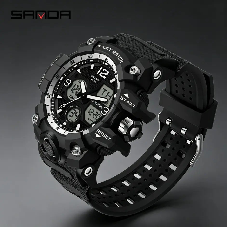 Men'S Sports Analog-Digital Watch, Waterproof Multifunctional Wristwatch with Luminous, Alarm, Calendar and Gift Box Outdoorfun Rose Gold Crystal Touch Screen