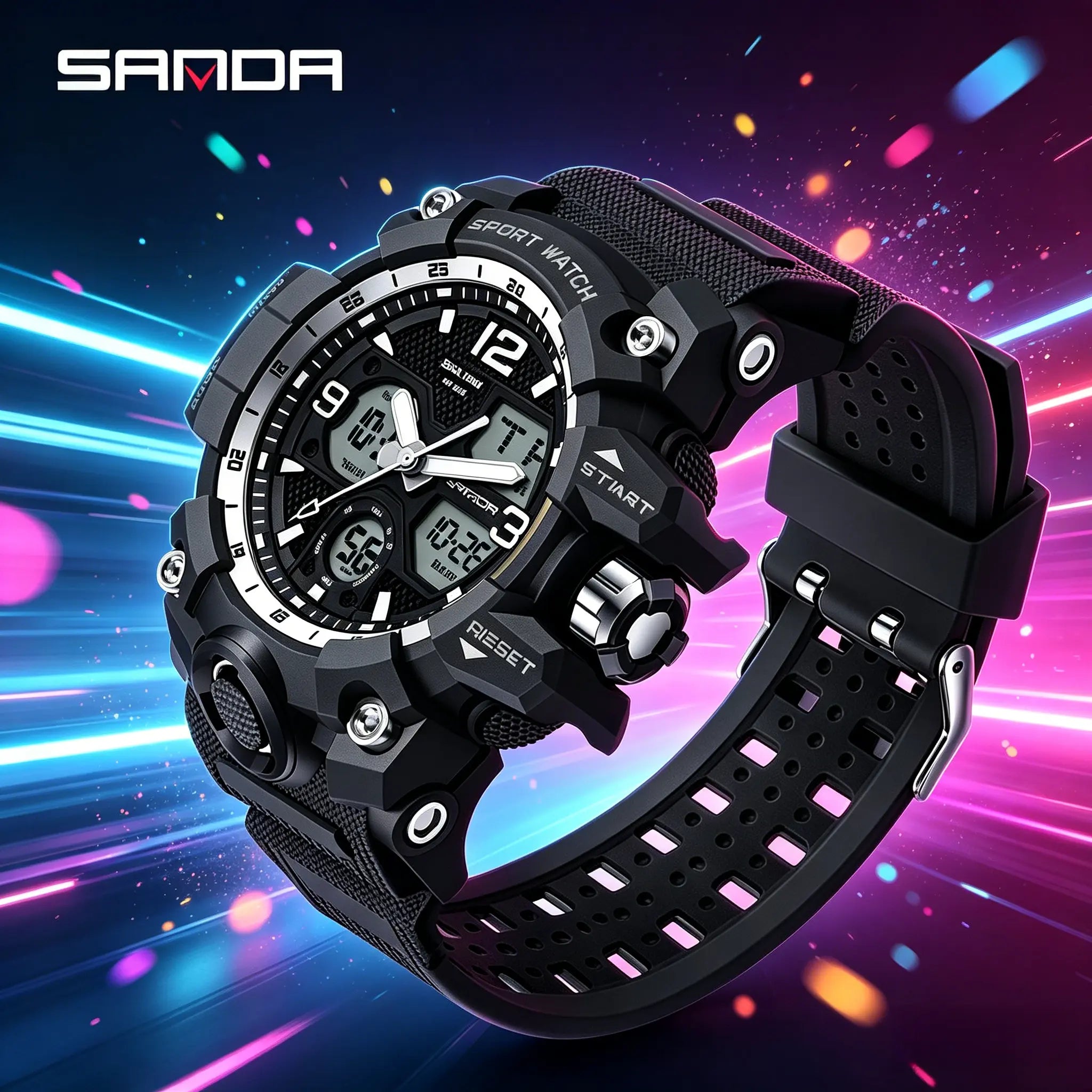 Men'S Sports Analog-Digital Watch, Waterproof Multifunctional Wristwatch with Luminous, Alarm, Calendar and Gift Box Outdoorfun Rose Gold Crystal Touch Screen