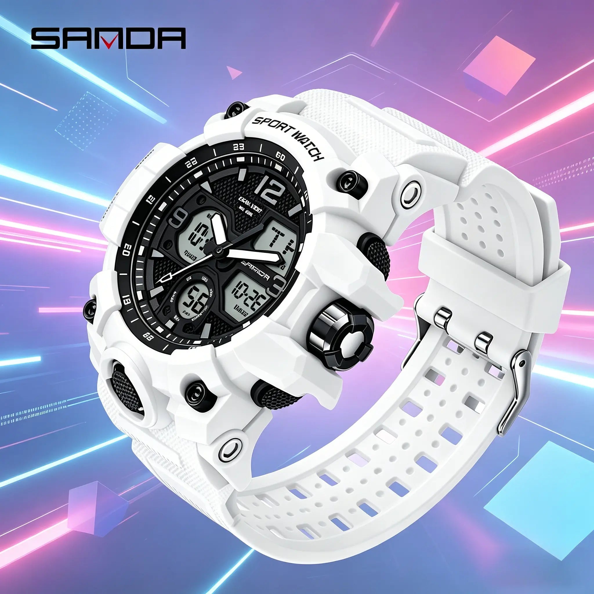 Men'S Sports Analog-Digital Watch, Waterproof Multifunctional Wristwatch with Luminous, Alarm, Calendar and Gift Box Outdoorfun Rose Gold Crystal Touch Screen