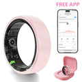 #6-#11 Pink White & Black Ceramic Smart Rings for Women & Men, Waterproof Wearable Fitness Trackers, Heart Rate, Stress & Cycle Monitor, Sleep Tracker, IP68 Waterproof, 5-7 Day Battery, Ios & Android Compatible with Charging Case, Couple Gift
