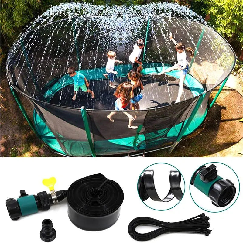 Trampoline Sprinkler Outdoor Water Play Accessory, Durable Water Spray Device for Kids Summer Fun, Efficient Garden Cooling Tool, Backyard Lawn Irrigation System, Outdoor Kids Stuff, Cool Outdoor Yard Stuff Kiddie Inflatable Kid Pool